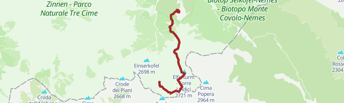 Route map: Dolomiti senza confini - Rif. Comici - Prati di Croda Rossa
